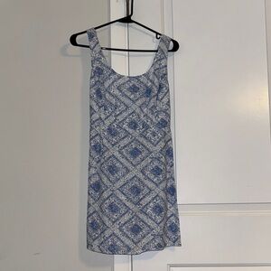 Blue and white dress